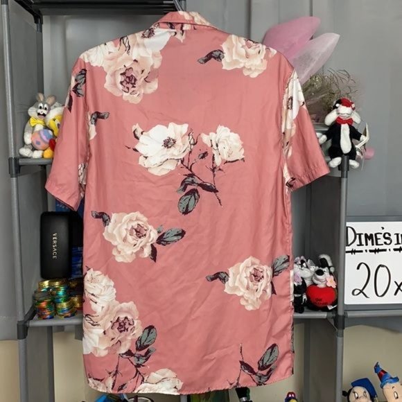 SHEIN Pink Floral Short Sleeve Shirt - Picture 5 of 8